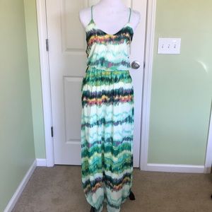 Beautiful racer back tie dye watercolor print maxi